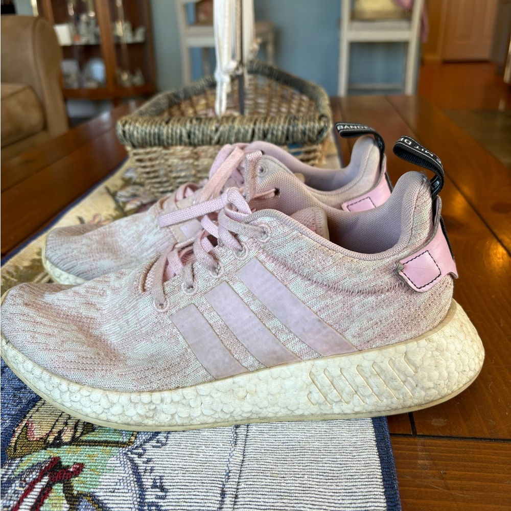 Adidas Light Pink NMD Sneakers with Cream Sole